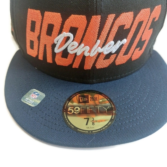 59Fifty New Era Size 7 3/8 Denver Broncos Fitted Hat On Field Cap - Picture 2 of 7